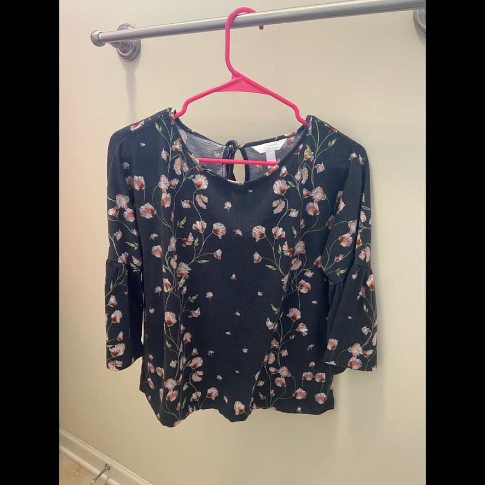 Petite Medium Floral Lauren Conrad Mid Sleeve Top